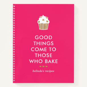 Faux Gold Cupcake Pink Good Things Baking Recipe Notebook