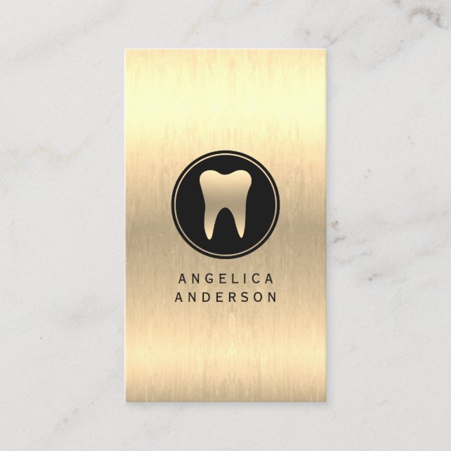 Faux Gold Dental Business Card (Front)