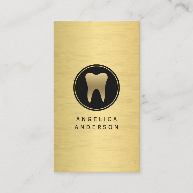 Faux Gold Dental Business Card (Front)