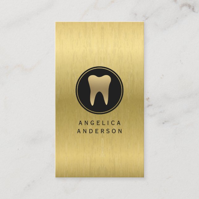 Faux Gold Dental Business Card (Front)