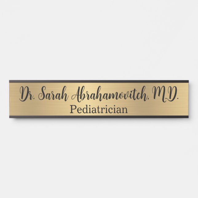 Faux Gold Doctor Doctor's Office Door Sign (Front)