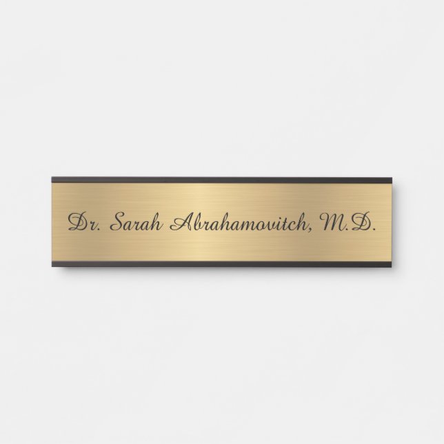 Faux Gold Doctor Doctor's Office Door Sign (Front)