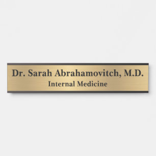 Faux Gold Doctor Doctor's Office Door Sign 