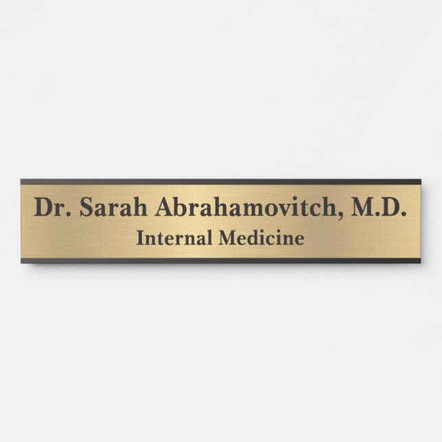 Faux Gold Doctor Doctor's Office Door Sign  (Front)