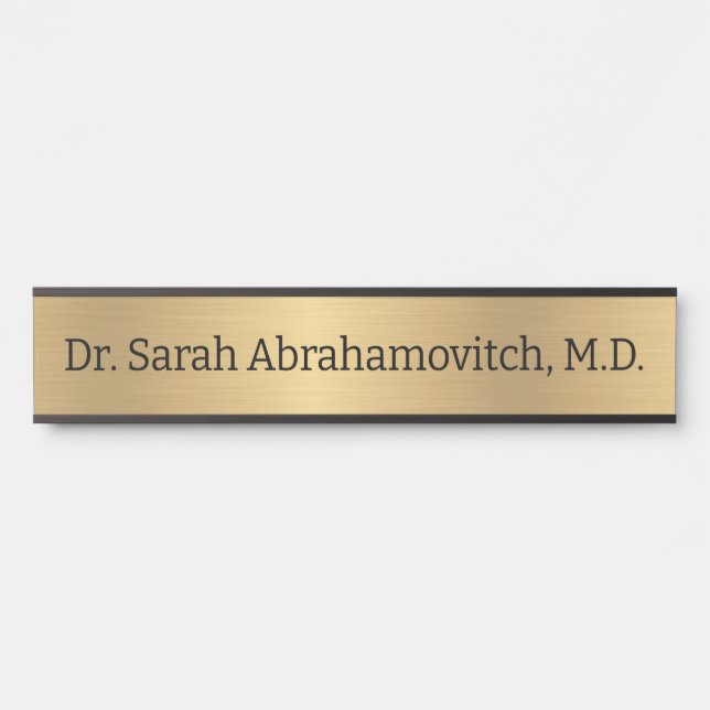 Faux Gold Doctor Doctor's Office Door Sign (Front)