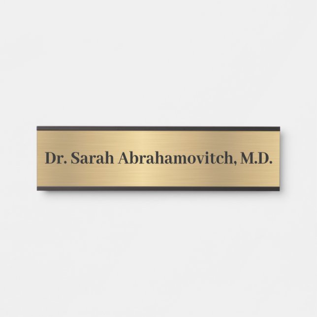 Faux Gold Doctor Doctor's Office Door Sign (Front)