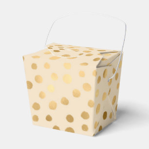 Faux Gold Doodle Dots Favour Box