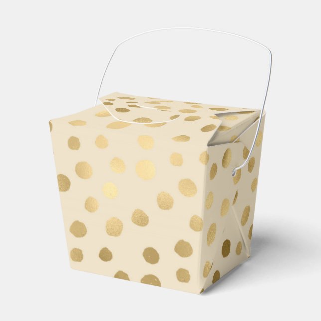 Faux Gold Doodle Dots Favour Box (Front Side)
