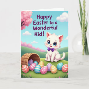 Faux Gold Easter Cat Art Card