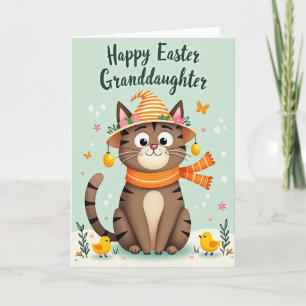 Faux Gold Easter Cat Card