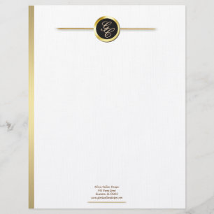 faux gold edge personalised letterhead