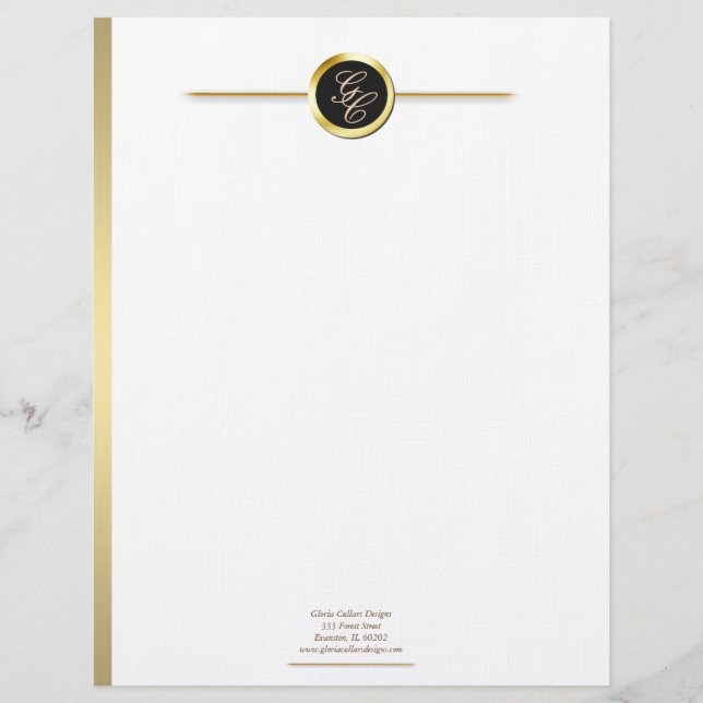 faux gold edge personalised letterhead (Front)