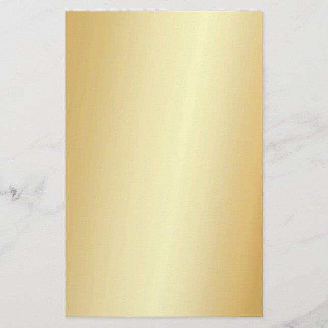 Faux Gold Elegant Blank Modern Template Custom Stationery (Front)