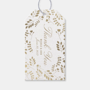 Faux Gold Elegant Botanical Thank You Gift Tags