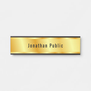 Faux Gold Elegant Glamourous Trendy Template Door Sign