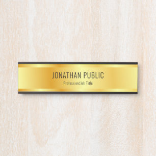 Faux Gold Elegant Luxurious Modern Template Door Sign