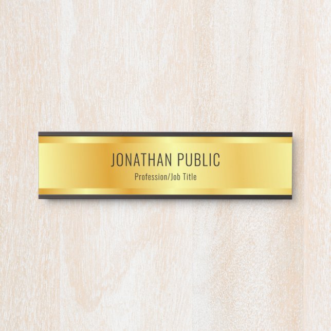 Faux Gold Elegant Luxurious Modern Template Door Sign (Front)