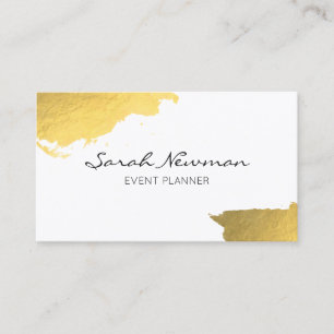 Faux gold elegant modern minimalist white business card