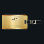 Faux Gold Elegant Modern Monogram Template Luggage Tag<br><div class="desc">Faux Gold Elegant Modern Monogram Luxurious Template Luggage Tag.</div>