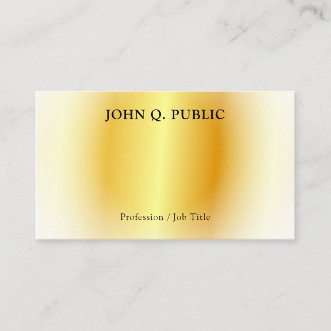 Faux Gold Elegant Modern Simple Personalised Business Card (Front)