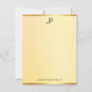 Faux Gold Elegant Template Modern Monogram Simple