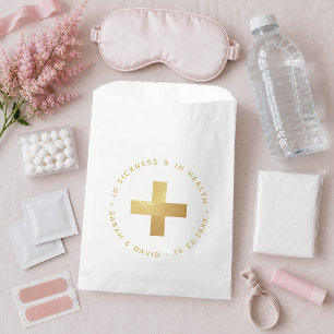 Faux Gold Emergency Kit In Sickness and in Health Favour Bags