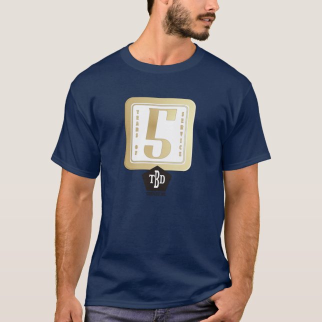 Faux gold employee 5 years service award T-Shirt (Front)