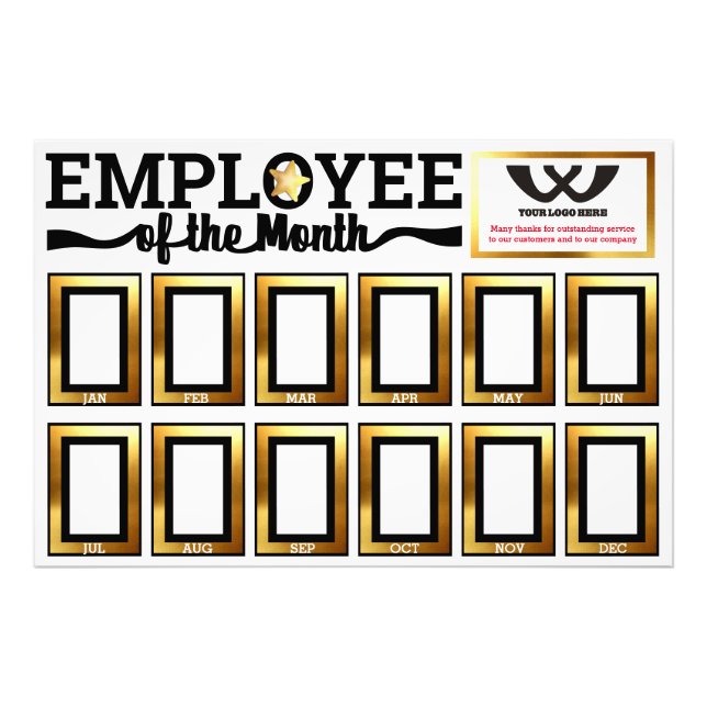 Faux gold employee of the month photo display (Front)