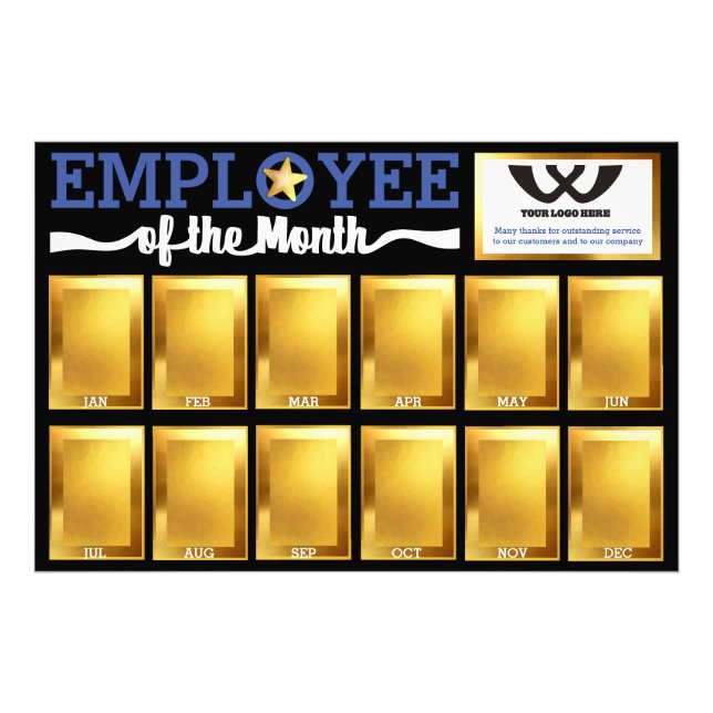 Faux gold employee of the month photo display (Front)