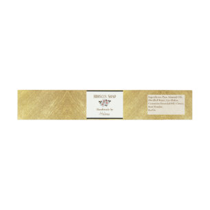 Faux Gold + Floral Homemade Soap Band Wrap Invitation Belly Band