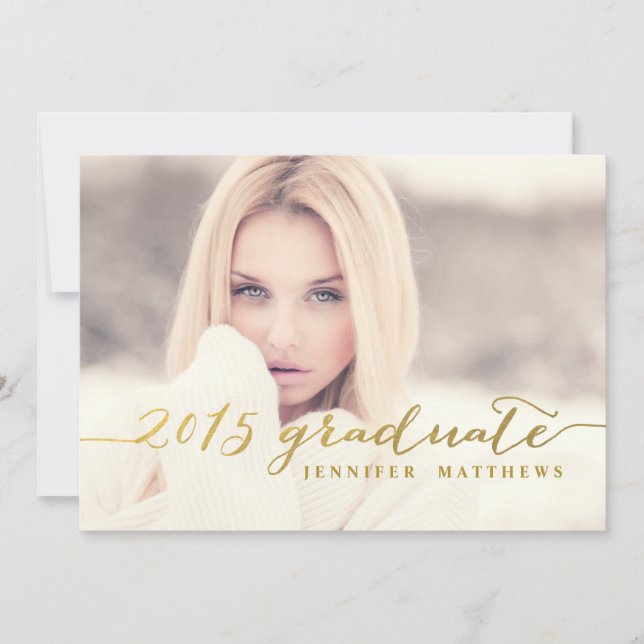 Faux Gold Foil | 2015 Graduation Party Invitation (Front)