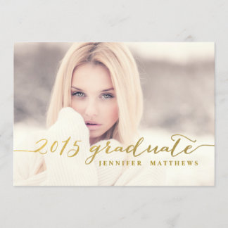 Faux Gold Foil | 2015 Graduation Party Invitation