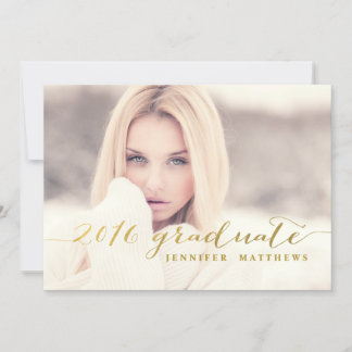 Faux Gold Foil | 2016 Graduation Party Invitation