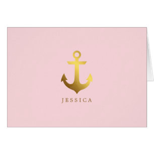 Faux Gold Foil Anchor Personalised