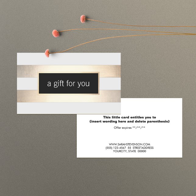 Faux Gold Foil and Black Striped Retail Gift Card (Creator Uploaded)