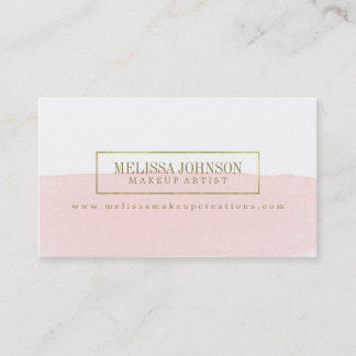 Faux Gold Foil and Watercolor Business Cards