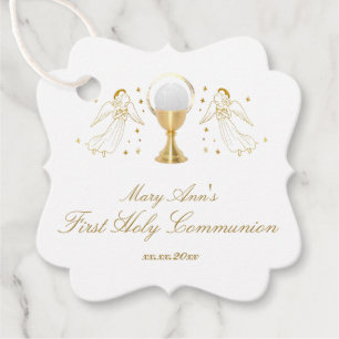 faux gold foil angels First Holy Communion Favour Tags