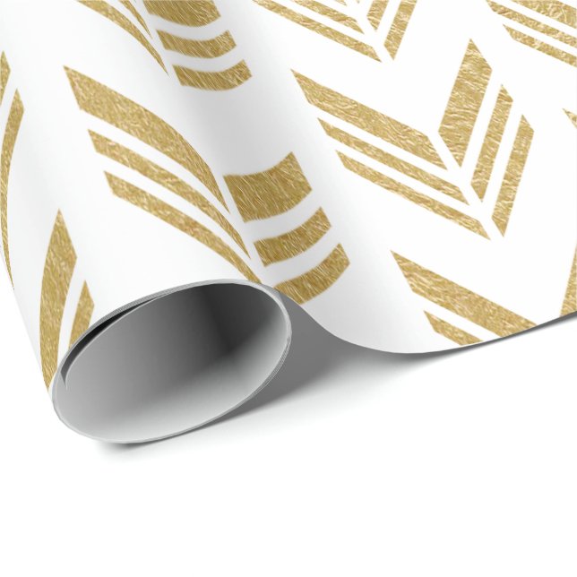 Faux Gold Foil Arrows Pattern Wrapping Paper (Roll Corner)