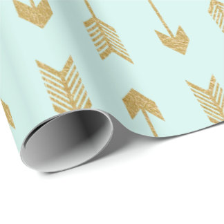 Faux Gold Foil Arrows Pattern Wrapping Paper