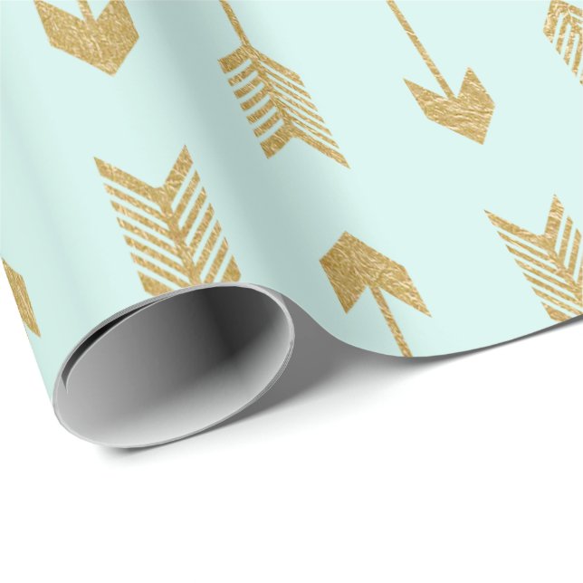 Faux Gold Foil Arrows Pattern Wrapping Paper (Roll Corner)