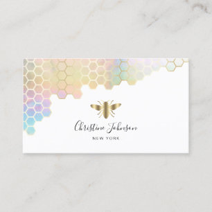 faux gold foil bee logo business card