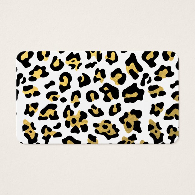 Faux Gold Foil Black Leopard Print Pattern (Front)