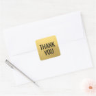 Faux GOLD FOIL Black Script Calligraphy Thank You