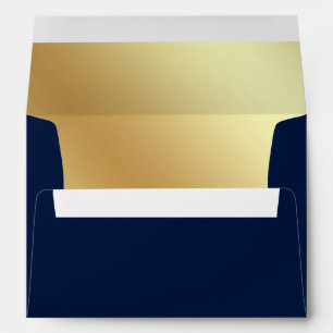 Faux Gold Foil Blue Envelope