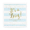 Faux Gold Foil, Blue Stripes Baby Shower Its a Boy