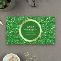 Faux Gold Foil Circle Green Glitter Makeup Artist