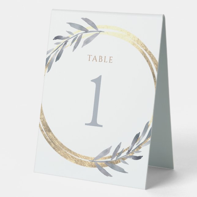 faux gold foil circle table number sign (Front)
