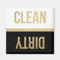 Faux Gold Foil Clean Dirty Dishwasher