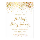 Faux Gold Foil Confetti Baby Shower Welcome Sign