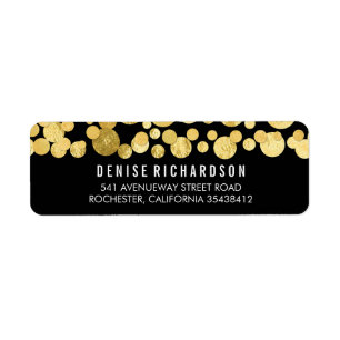 Faux Gold Foil Confetti Black